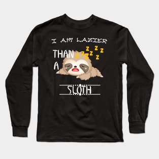 Funny Lazy Sloth Long Sleeve T-Shirt